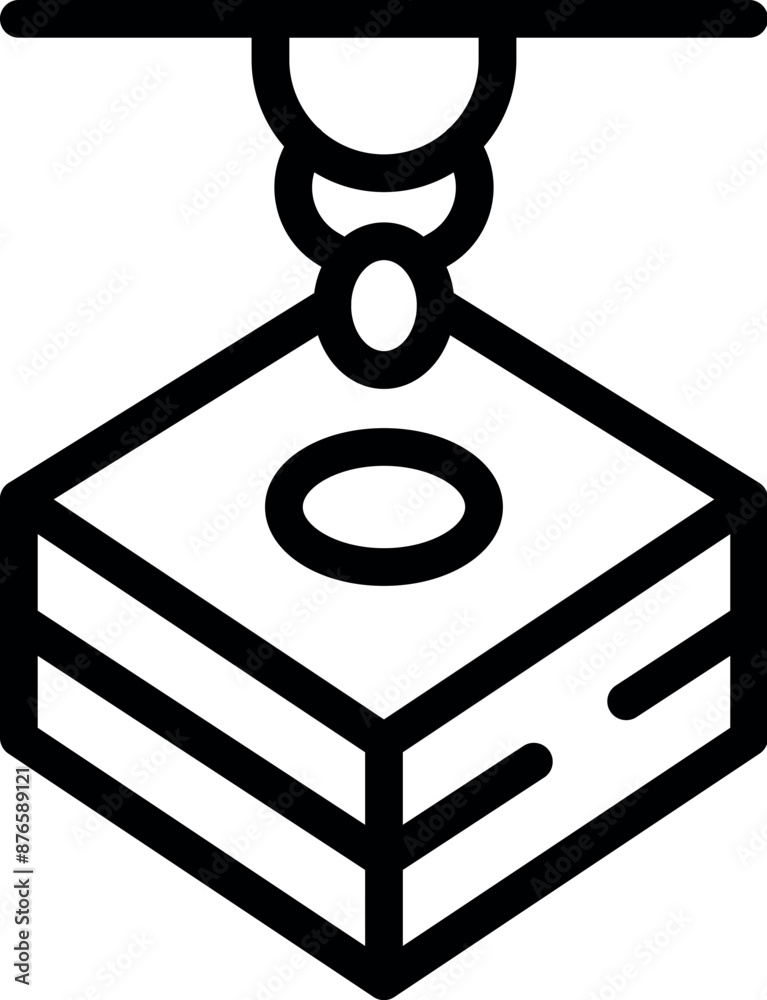 Aufkleber machine printing a cube with a hole using liquid polymer layer by layer