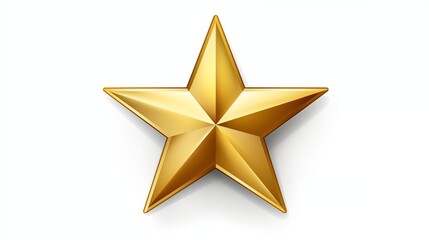 Obraz premium Shiny Golden Five-Point Star Symbol