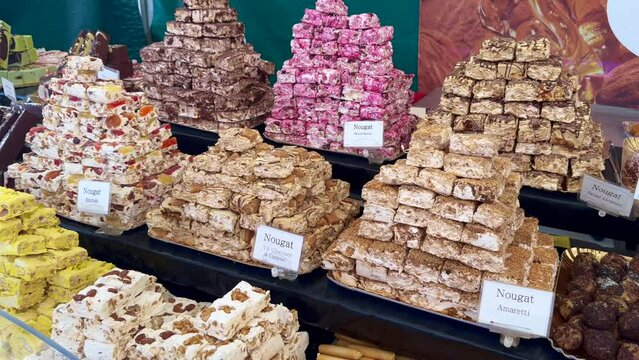 Italian cakes at the International Food Festival in Ystad, Sk&aring;ne County, Sweden, Scandinavia, Europe