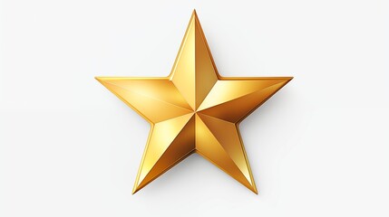Obraz premium Shiny Golden Five-Pointed Star Award Symbol