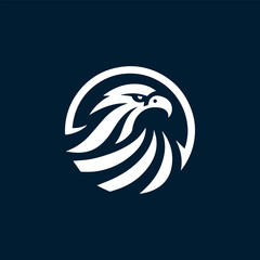 Dynamic falcon eagle hawk icon in a circular logo design. Symbolizes precision and freedom, ideal for aviation, sports teams, and branding. Vector illustration ensures scalability and versatility.