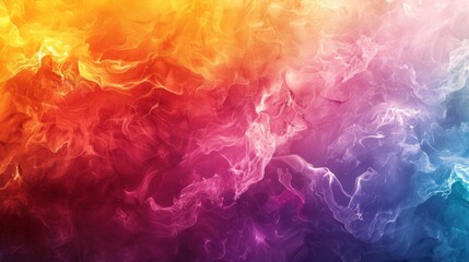 Obraz premium A smooth gradient background transitioning from red, orange, and yellow to pink, purple, and blue, creating a warm and vibrant visual effect. 