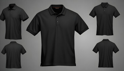 black polo shirt mockup with both front and back 1