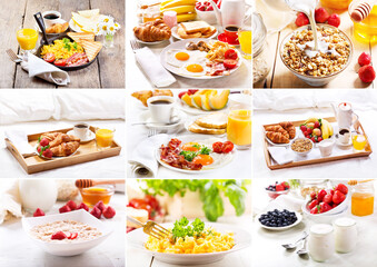 collage of various breakfast