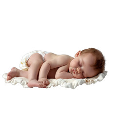 Adorable Baby Girl , Captured During Nappy Duty.. Isolated on a Transparent Background. Cutout PNG.