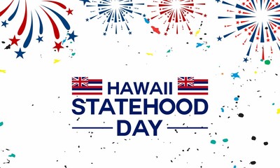 hawaii statehood day background vector illustration with realistic american and hawaii flag suitable for greeting at a hawaii statehood day event in united states of america