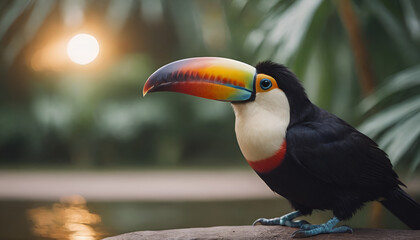 Fototapeta premium closeup of a toucan in the jungle