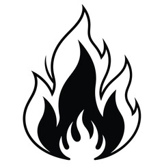 Fire icon collection, Fire flame symbol, Bonfire silhouette logotype, Flames symbols set flat style - stock vector, Silhouette vector illustration