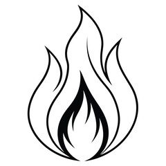 Fire icon collection, Fire flame symbol, Bonfire silhouette logotype, Flames symbols set flat style - stock vector, Silhouette vector illustration