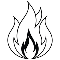 Fire icon collection, Fire flame symbol, Bonfire silhouette logotype, Flames symbols set flat style - stock vector, Silhouette vector illustration