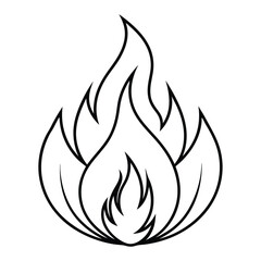 Fire icon collection, Fire flame symbol, Bonfire silhouette logotype, Flames symbols set flat style - stock vector, Silhouette vector illustration