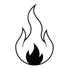 Fire icon collection, Fire flame symbol, Bonfire silhouette logotype, Flames symbols set flat style - stock vector, Silhouette vector illustration