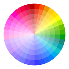 Obraz premium Color wheel gradient. Full spectrum hues. Circular palette design. Vector illustration.