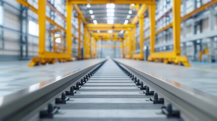 Industrial wharf conveyance, heavy-duty machinery, efficient production chain, synchronized operations, seamless movement of goods