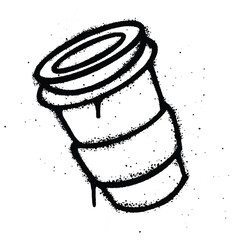 Graffiti spray cup drink isolated on white background © Setitikcartoon
