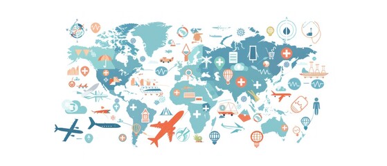 Global Connections and Travel Illustration
