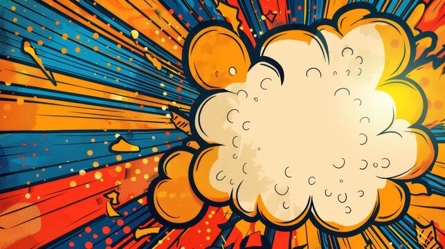 Comic-style explosion background on a superhero invite, bold graphics, space for party information