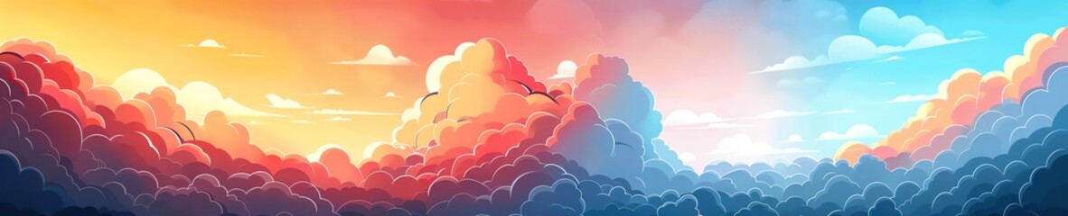 Fototapeta premium sky vector flat design top view evening sky theme animation Complementary Color Scheme