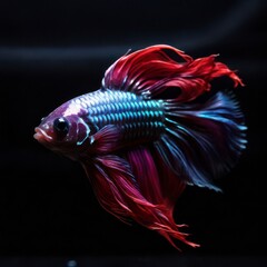 betta fish on a black background