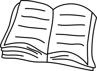Hand-Drawn Open Book Outline