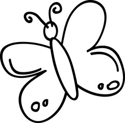 Hand Drawn Cute Butterfly Outline