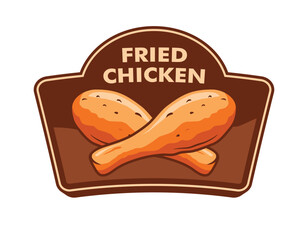 Fried chicken logo badge design