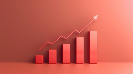 A red wall with a red line that goes up and a red arrow pointing up
