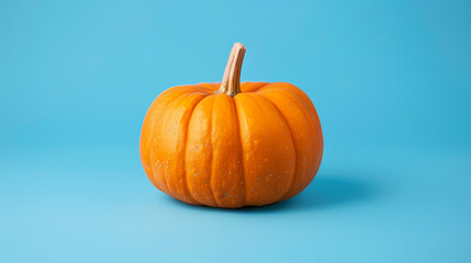 Pumpkins on a blue background