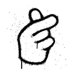 Graffiti spray love hand isolated on white background