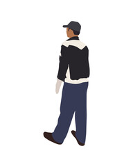 Flat vector people and illustration, man with casual worker outfit