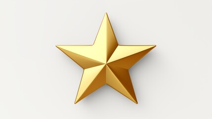 Obraz premium A shiny golden five-point star with a reflective surface.