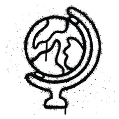 Graffiti spray Geography isolated on white background