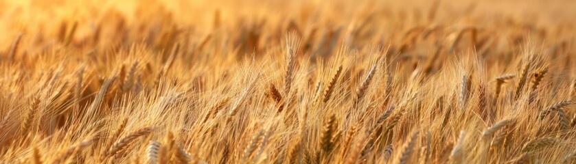 Fototapeta premium Serene Rural Tranquility: Golden Wheat Field Swaying in the Wind