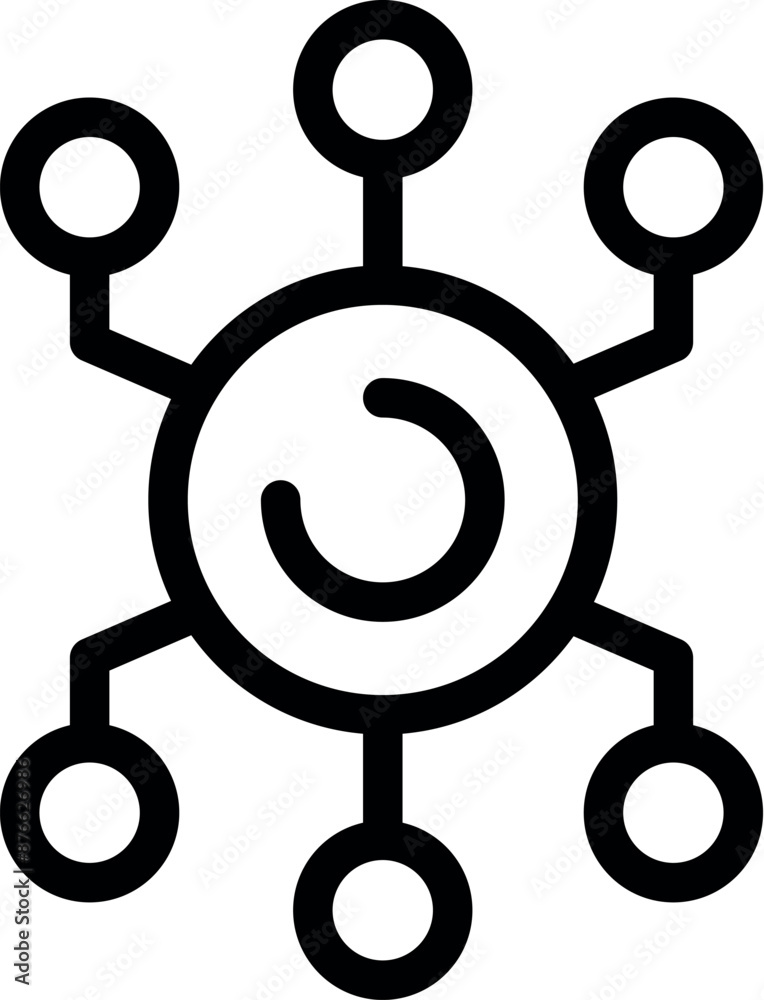 Poster network hub is connecting different nodes, representing a data sharing system