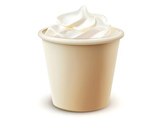 Whipped Cream in a Paper Cup Illustration