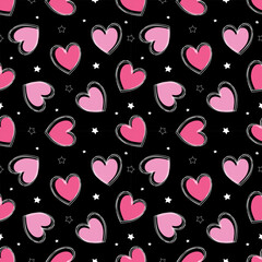 seamless background with hearts