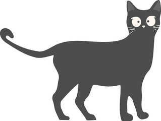 Black cat cartoon illustration