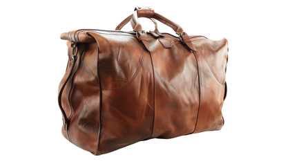 Obraz premium Brown Leather Overnight Bag.