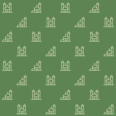Minimalist Mosque Vector Seamless Pattern	