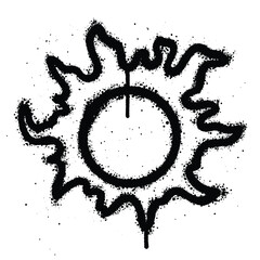 Graffiti spray Sun isolated on white background