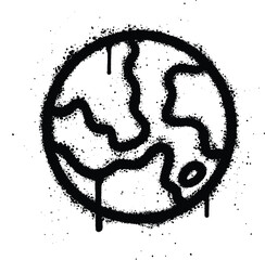 Graffiti spray World isolated on white background