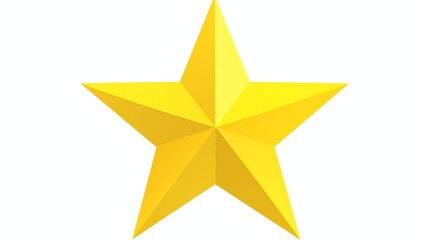 Obraz premium A bright yellow five-pointed star geometric symbol