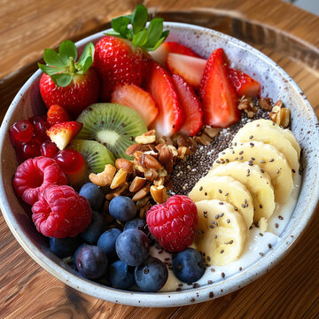 Healthy Breakfast Bowl with Fresh Fruits