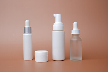 Set of mockup plastic container for skincare cosmetic and beauty product concept.