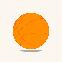 clean vector illustration features an orange basketball