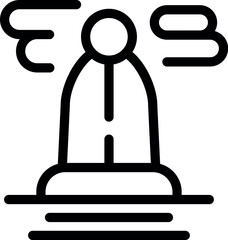 Businessman standing calm during earthquake keeping balance, simple icon illustration