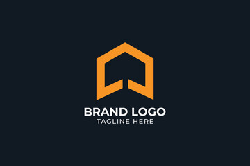 letter C arrow upward abstract logo, letter C rocket launching abstract corporat or construction business logo