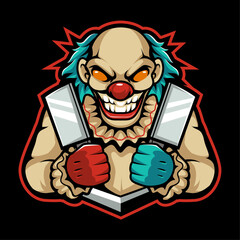 clown mascot esport logo design © Ilhustrator
