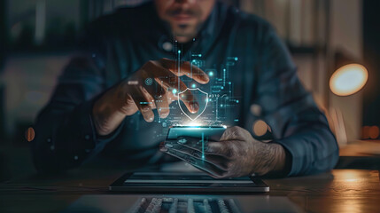 Office Cybersecurity Warning: Data Protection and Hacker