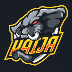 Elephant head mascot sport logo